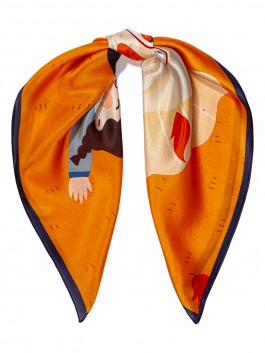 Шейный платочек ELEGANZZA SS03-8107 01-00036243, цвет оранжевый, размер 53х53 - фото 1