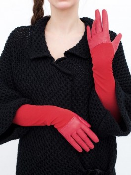 Длинные перчатки ELEGANZZA IS01015bezpodkladki 01-00020554, цвет красный, размер 7.5 - фото 2