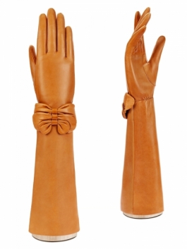 Длинные перчатки ELEGANZZA F-IS0075shelk 01-00005246, цвет рыжий, размер 7.5