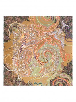 Платок ELEGANZZA E16-7166 01-00025069, цвет оранжевый, размер 140х140 - фото 1